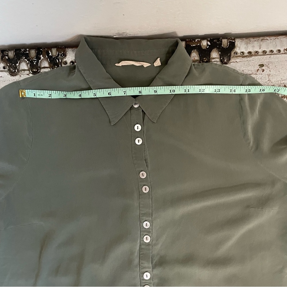 Soft Surroundings Silk Button Down Long Sleeve Top - image 9